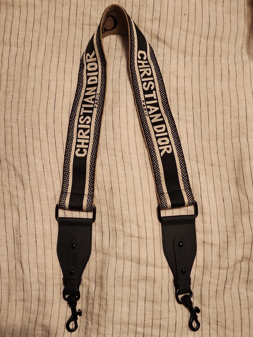 Dior Black and White Christian Dior Woven Shoulder Strap